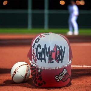 OTTO Gameday Glam Trucker Hat Red Leopard Edition